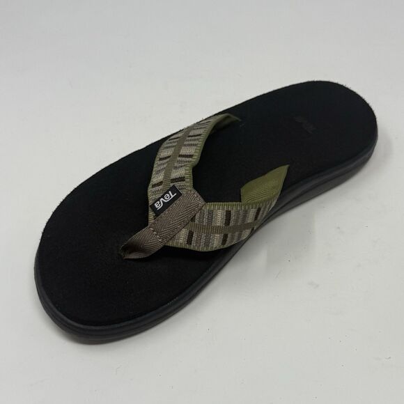Teva Voya Flip Flops Mens 7 Olive Green Brown Comfort Cushioned Sandals - Picture 8 of 15